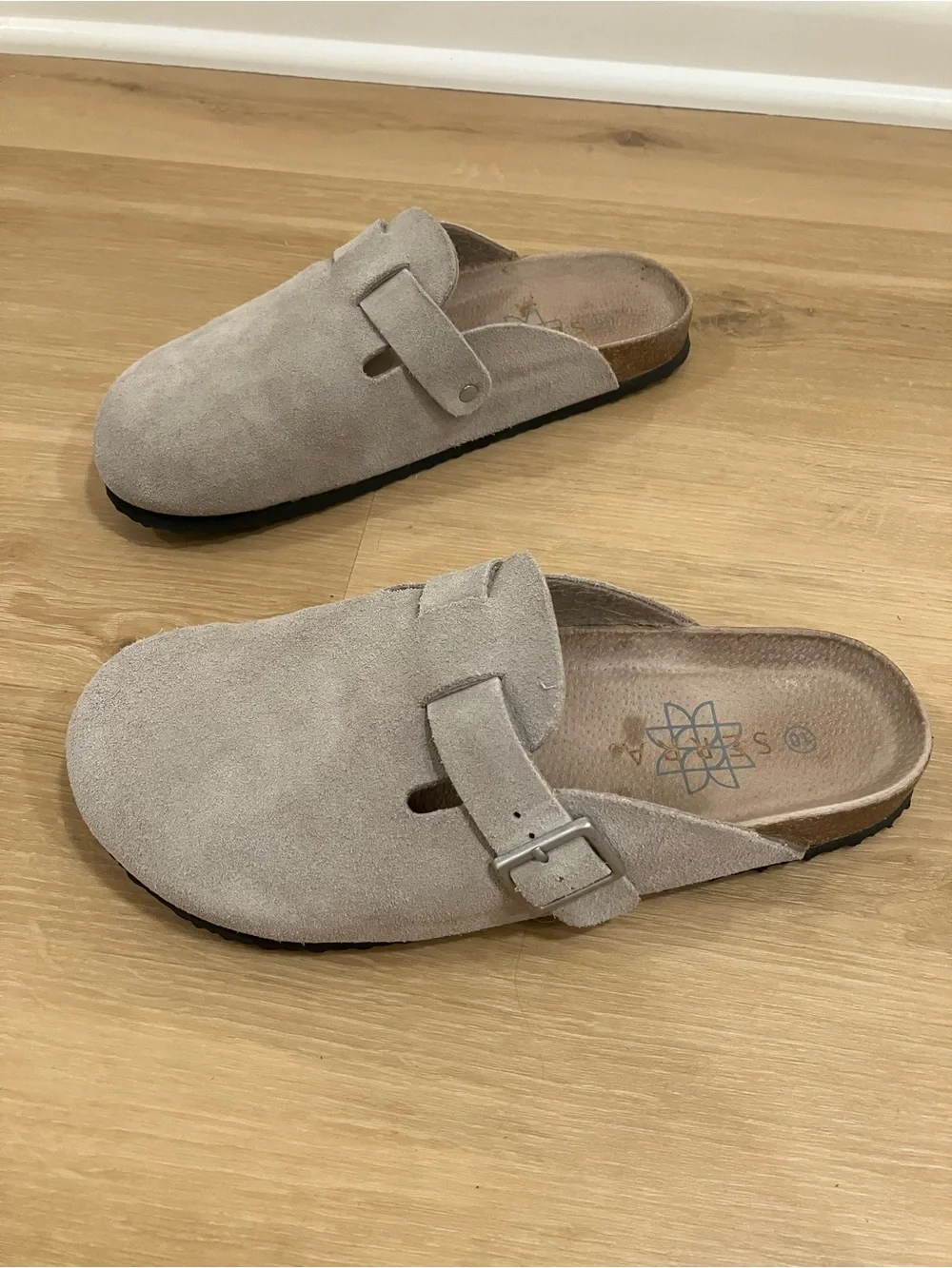 Serra Taupe Suede Slip-On Clogs